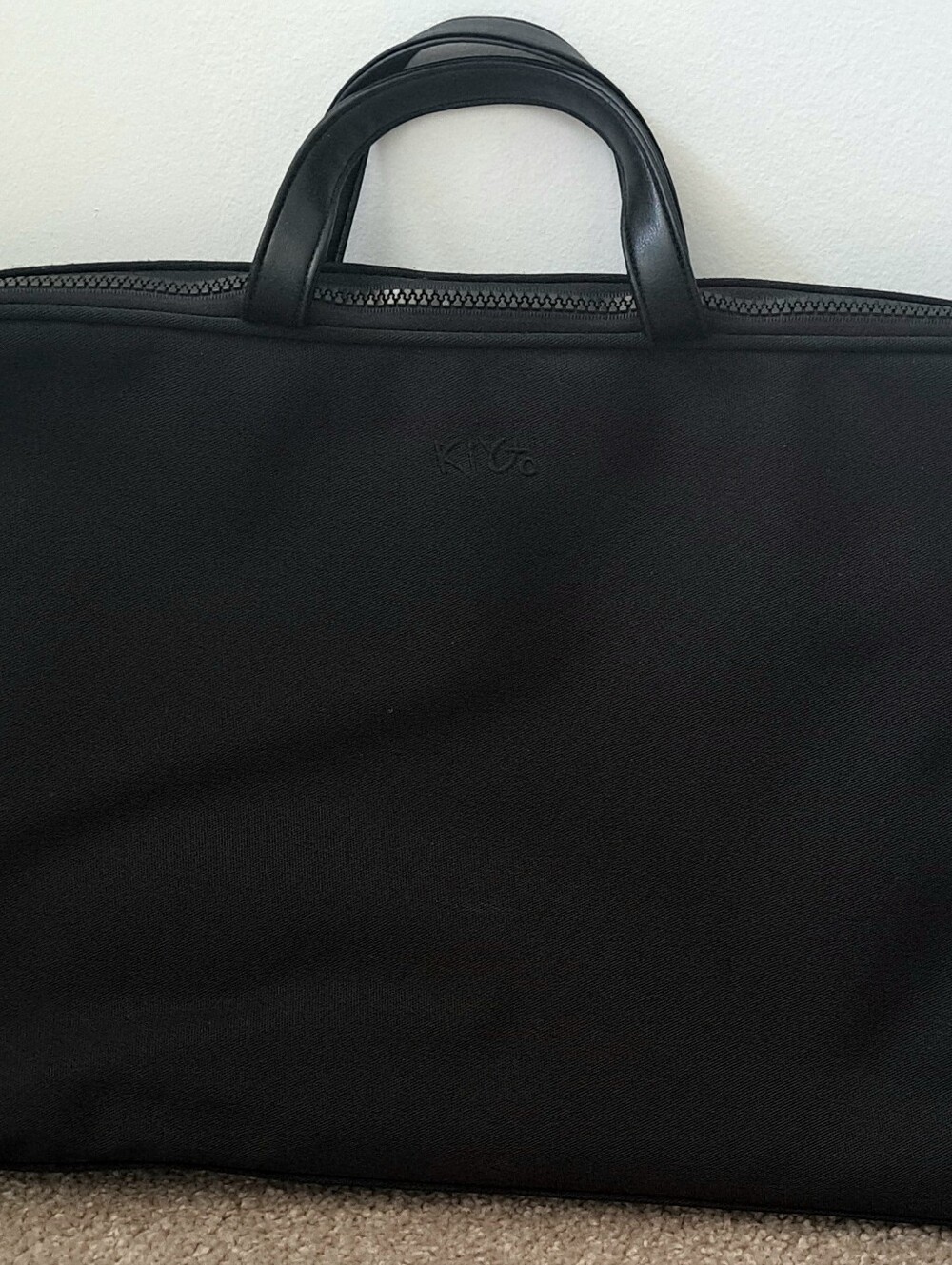 Kiyto Black Men's Professional Briefcase with Top Handles Including Dust Bag